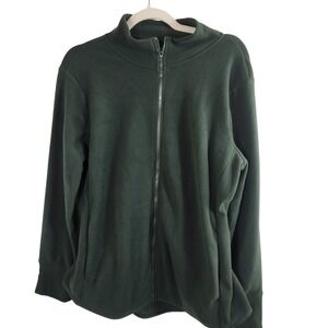 Old Navy Women's Green Performance Fleece 1/4 Zip Size Large Sweater Top
